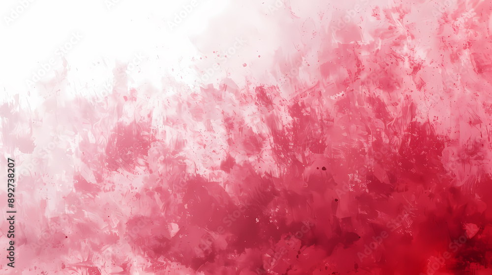 Obraz premium Abstract red and white watercolor painting with splashes and gradients, conveying energy and movement.