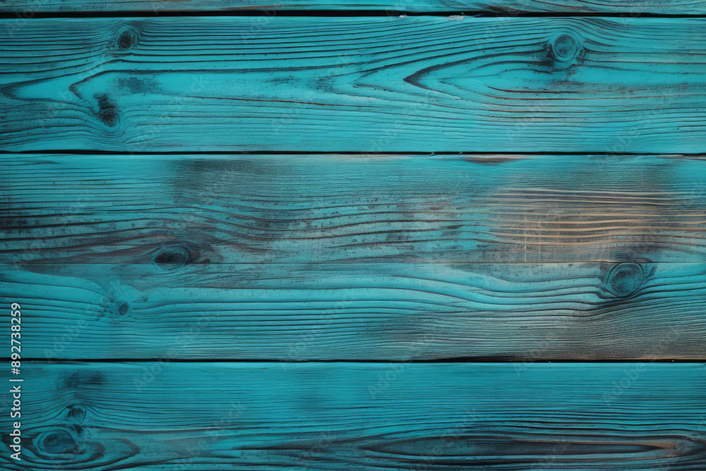 Processed collage of dark cyan blue wooden background texture. Background for banner