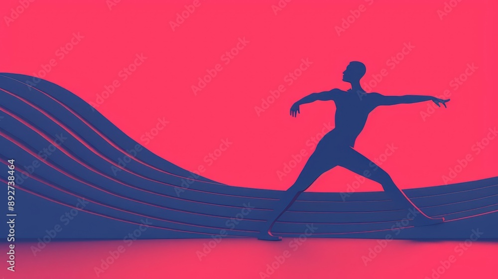 A dance fitness banner featuring an ultramodern, supernatural scene, with copy space for your text A dance fitness banner featuring an ultramodern, supernatural scene, with copy space for your text