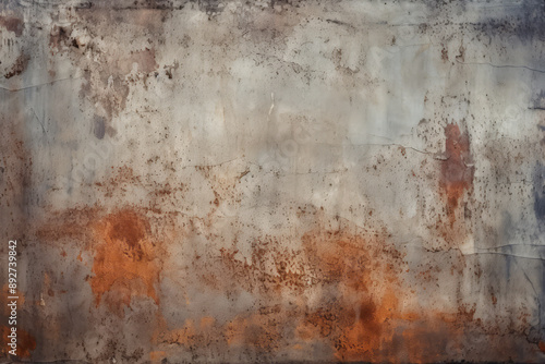 Processed collage of old rusty metal sheet texture in daylight. Background for banner