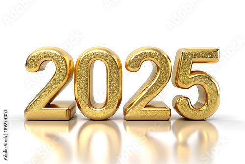 gold numerals 2025 on a white background