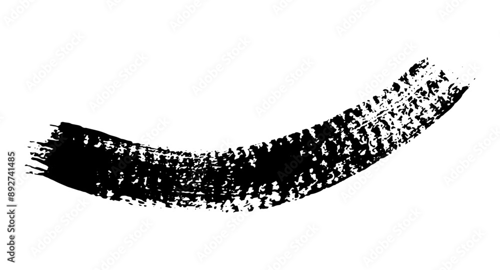Fototapeta premium Black ink paint vector brush strokes. Thick dirty distress texture. Grunge rough paint brushes. touch material, dirty splash, handwritten texture simple stripes.