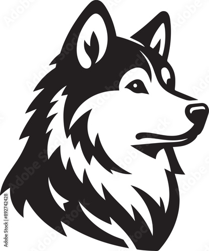Canaan dog icon isolated on a white background.  Canaan dog logo illustration.