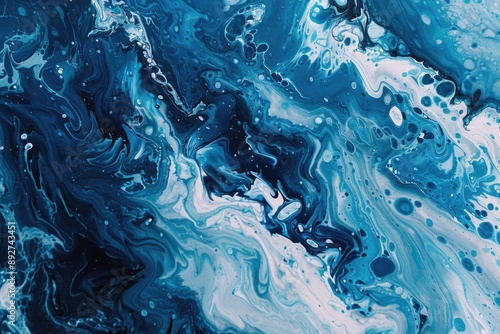 Blue and White Painting Close Up