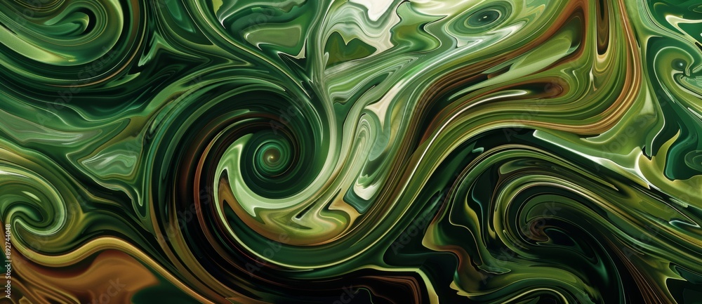 Abstract green acrylic painting with a fluid art texture, featuring swirls and wavy shapes creating a mesmerizing and dynamic visual experience Abstract green acrylic painting with a fluid art texture, featuring swirls and wavy shapes creating a mesmerizing and dynamic visual experience