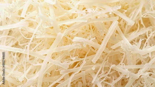 Grated daikon radish texture background. Close-up. AI generated.