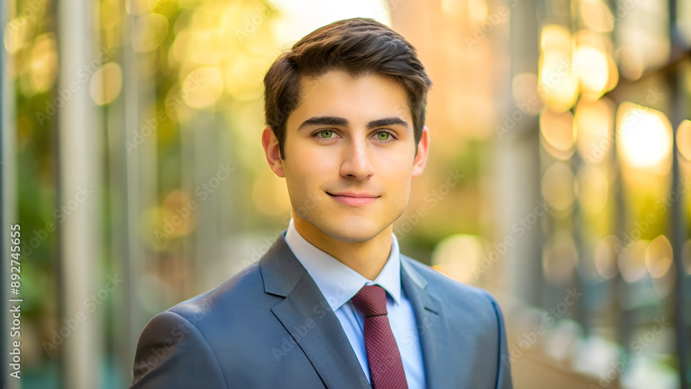 Confident young businessman in outdoor setting Confident young businessman in outdoor setting