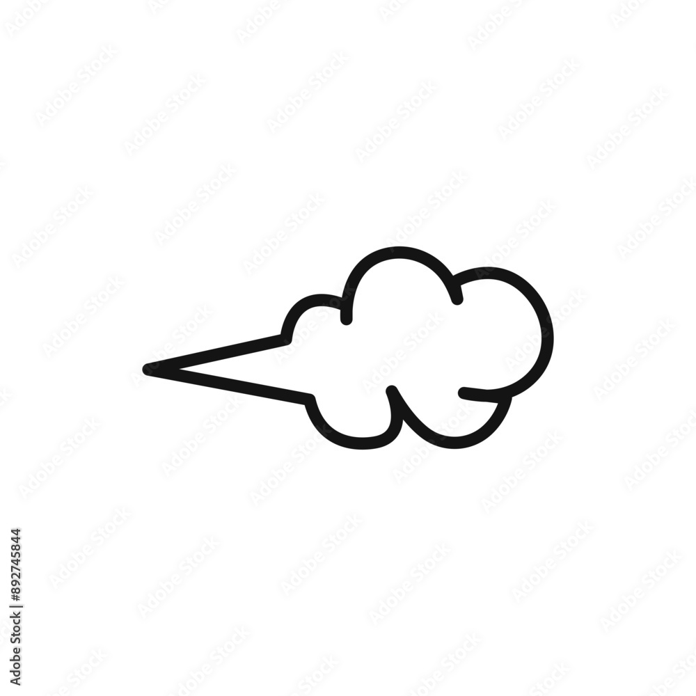 Air spray cloud icon linear graphics set vector Air spray cloud icon linear graphics set vector
