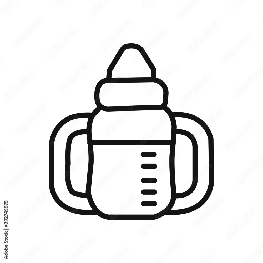 baby sippy icon linear graphics set vector baby sippy icon linear graphics set vector