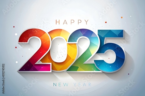 colourful numbers 2025 on a white background 