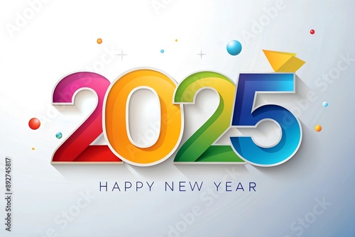 colourful numbers 2025 on a white background 