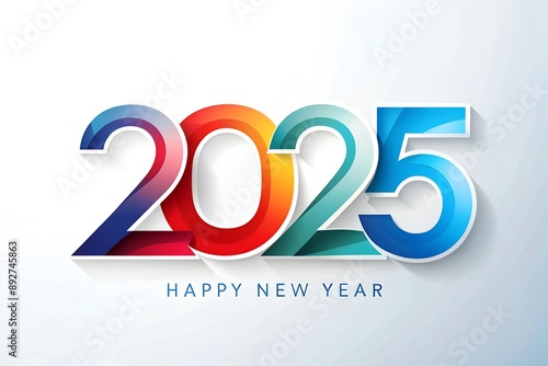 colourful numbers 2025 on a white background 