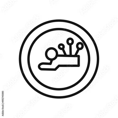 Acupuncture therapy icon linear graphics set vector