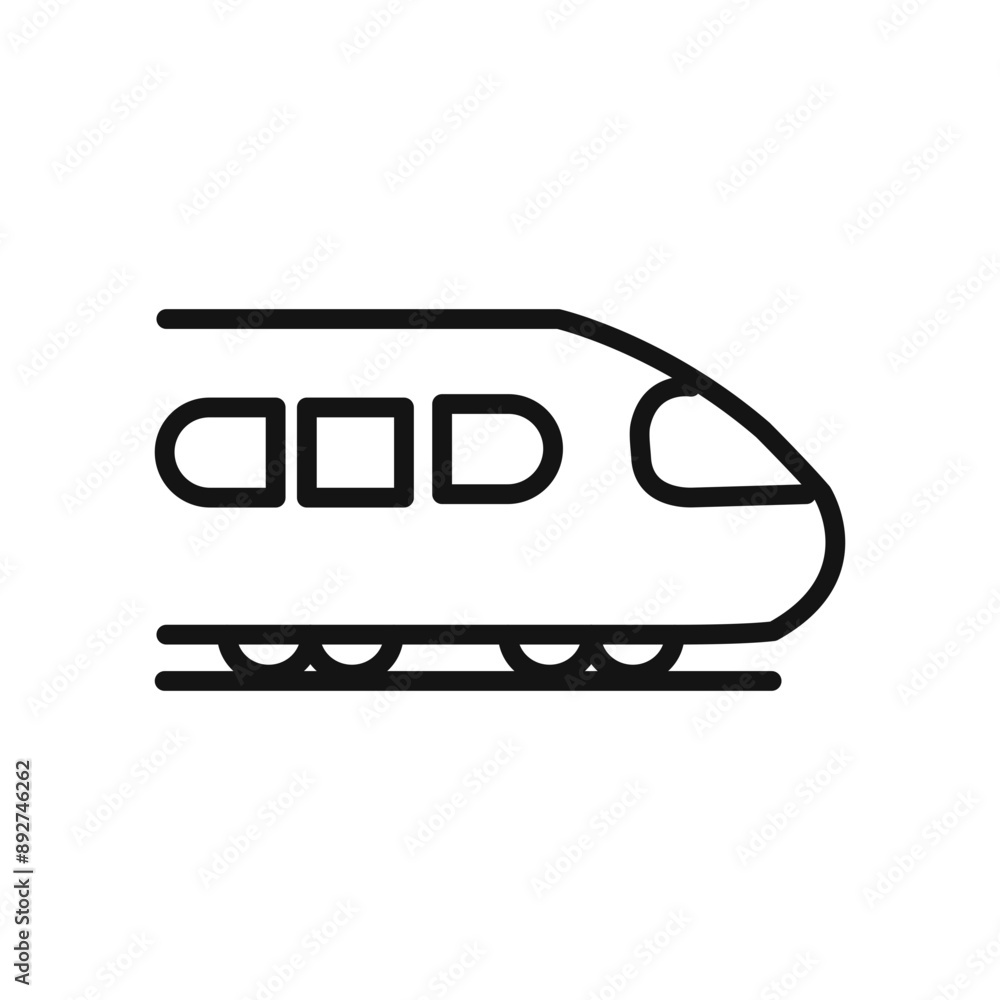 Subway high speed train icon linear graphics set vector Subway high speed train icon linear graphics set vector