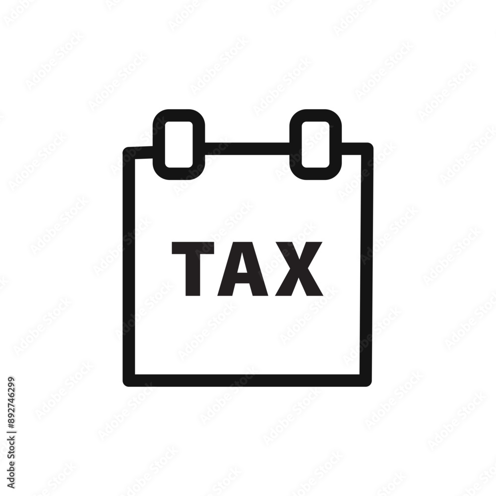 Tax reminder icon linear graphics set vector Tax reminder icon linear graphics set vector