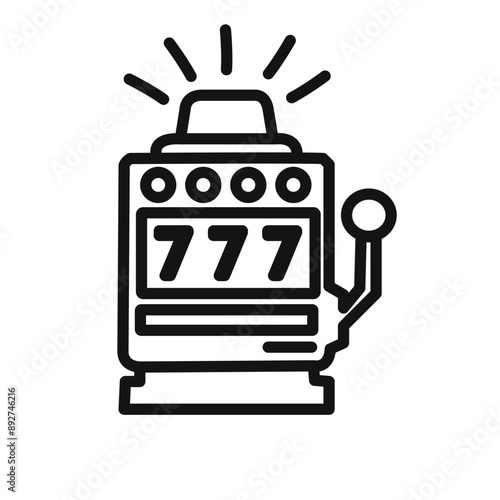 slot machine icon linear graphics set vector