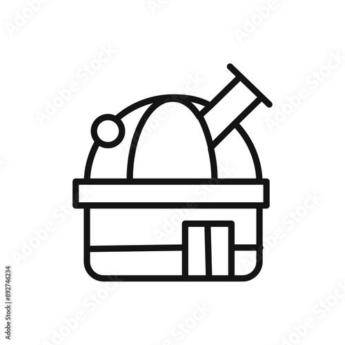 Space observatory icon linear graphics set vector