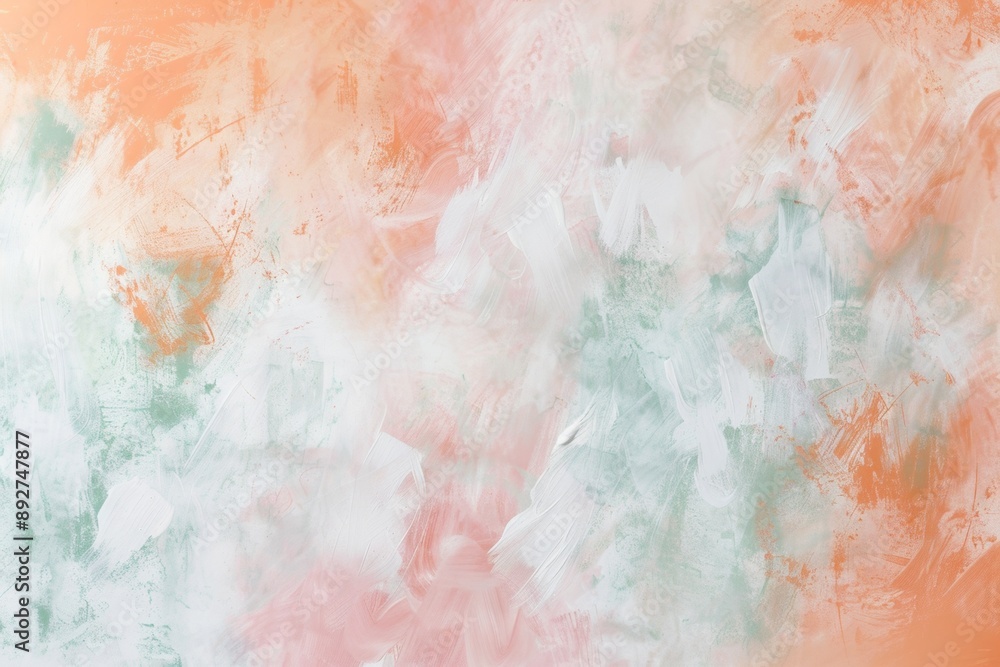 Abstract background with a textured surface created using white, green and orange paint. This artistic background is perfect for design projects that require a touch of creativity and modernism Abstract background with a textured surface created using white, green and orange paint. This artistic background is perfect for design projects that require a touch of creativity and modernism
