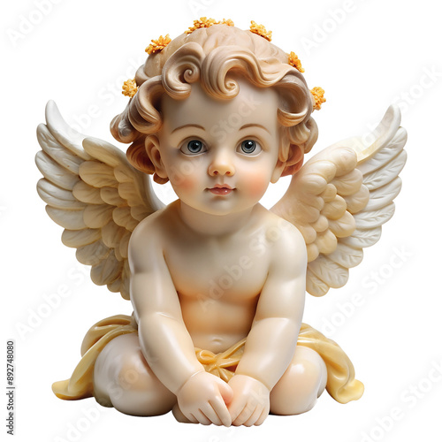 Cute cherub isolated photo