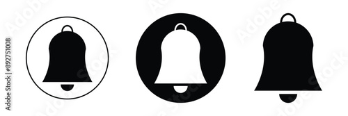 Notification bell icon set. bell icon vector illustration. bell icon, alarm clock sign isolated. Outline style. notification bell vector icon for web design. Silhouette and Outline. Design eps 10.