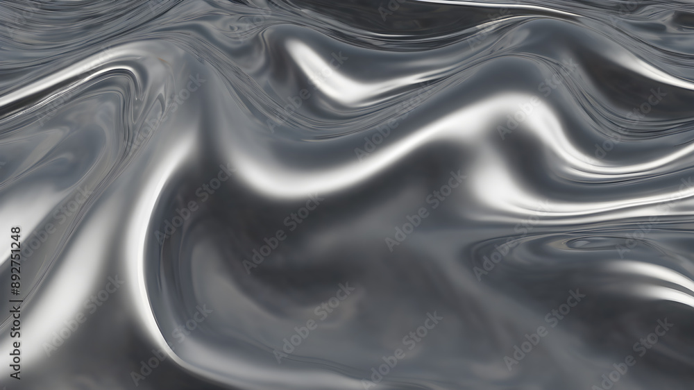 Liquid silver ripple background Generative AI Liquid silver ripple background Generative AI