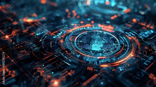 Wallpaper Mural Futuristic Abstract Technology Background Celebrating the Intricacy and Beauty of Modern Technology as Art Torontodigital.ca