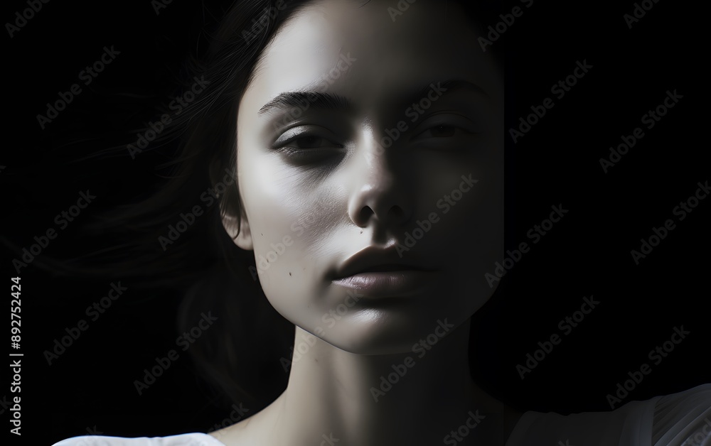 Woman in Dramatic Lighting Woman in Dramatic Lighting