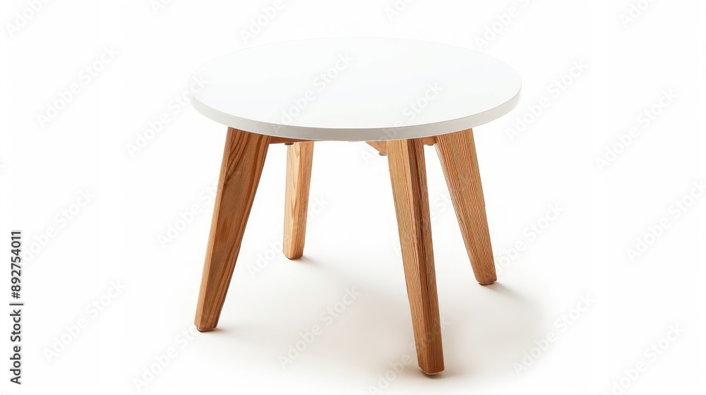 Small 3-legged round white table isolated with clipping path. Small 3-legged round white table isolated with clipping path.