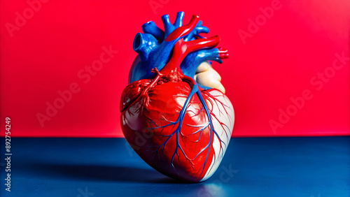 Clean disease free human heart on isolated background.