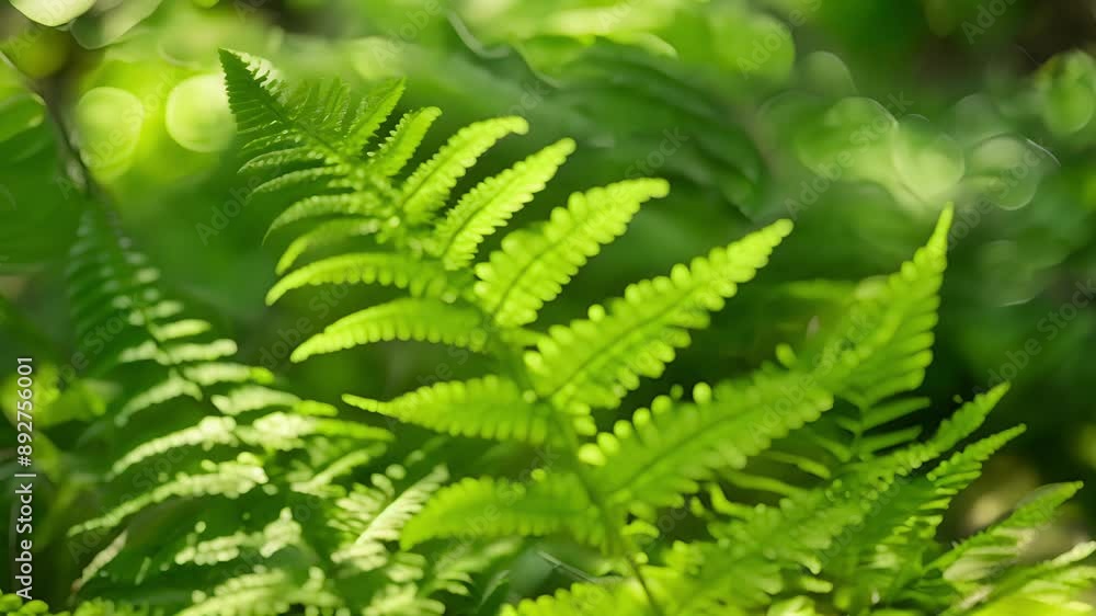 The soft feathery fronds of a fern reaching out to greet visitors passing by. The soft feathery fronds of a fern reaching out to greet visitors passing by.
