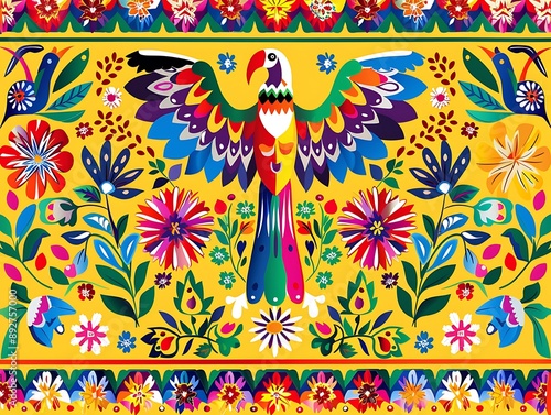 Wallpaper Mural A vibrant design with bold Hispanic cultural motifs Torontodigital.ca