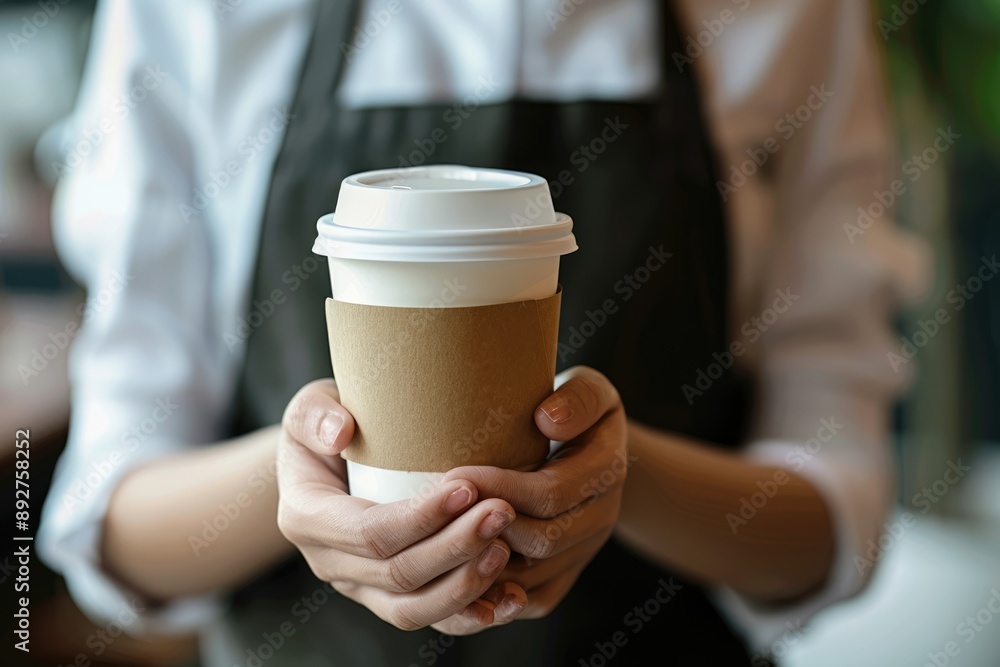 Hands Holding a Paper Cup of Coffee Hands Holding a Paper Cup of Coffee