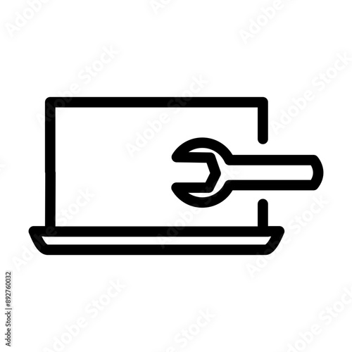 Repairing laptop icon design in filled and outlined style