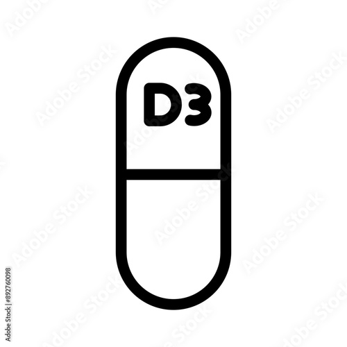 Vitamin D3 icon design in filled and outlined style