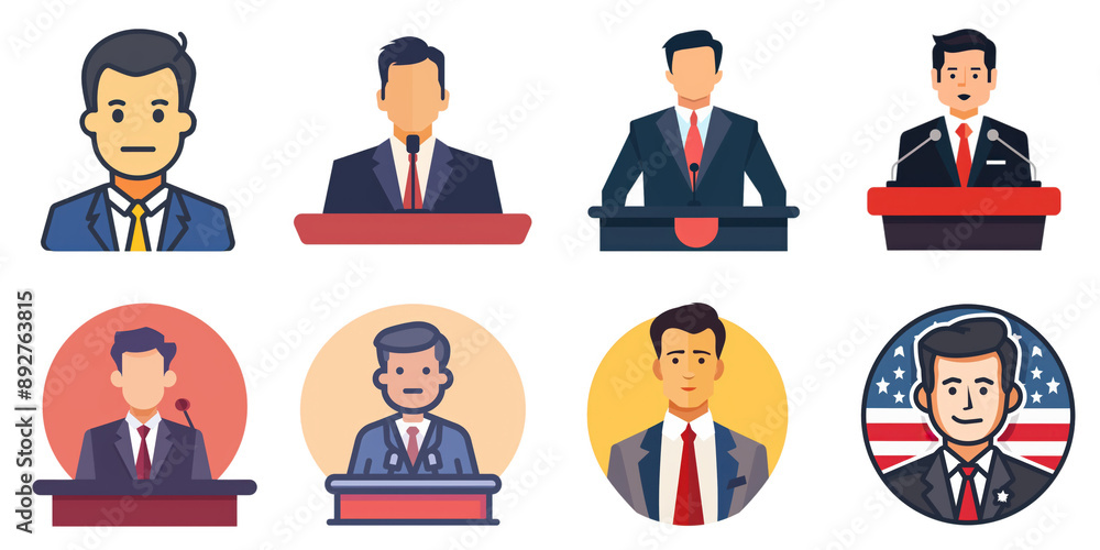 Politician png set collection in 3d transparent no background in election concept. Politician png set collection in 3d transparent no background in election concept.