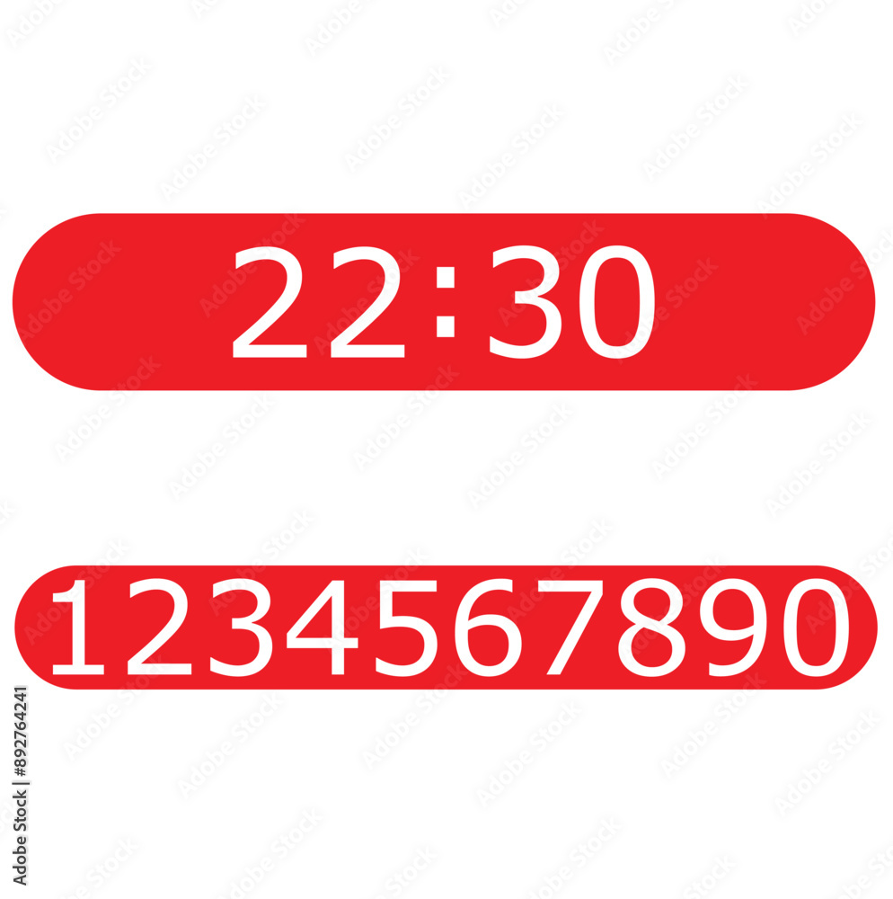 Digital clock number set. Electronic figures. Vector illustration. Digital clock number set. Electronic figures. Vector illustration.