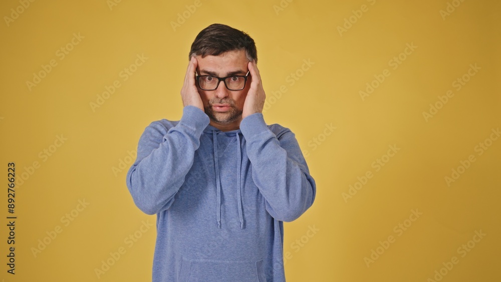 Senior Man Experiencing Severe Headache Senior Man Experiencing Severe Headache