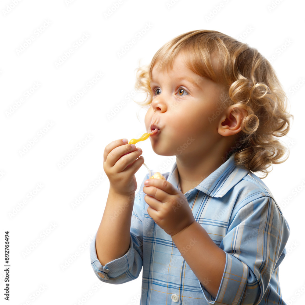 Cute child with curly hair blowing soap bubbles Cute child with curly hair blowing soap bubbles