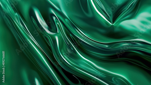 An emerald green liquid background