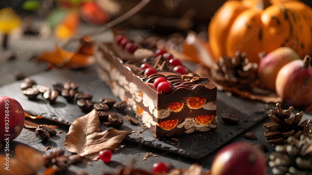 Autumnal Thanksgiving Inspired Confection with Pumpkin and Pine Cones Autumnal Thanksgiving Inspired Confection with Pumpkin and Pine Cones