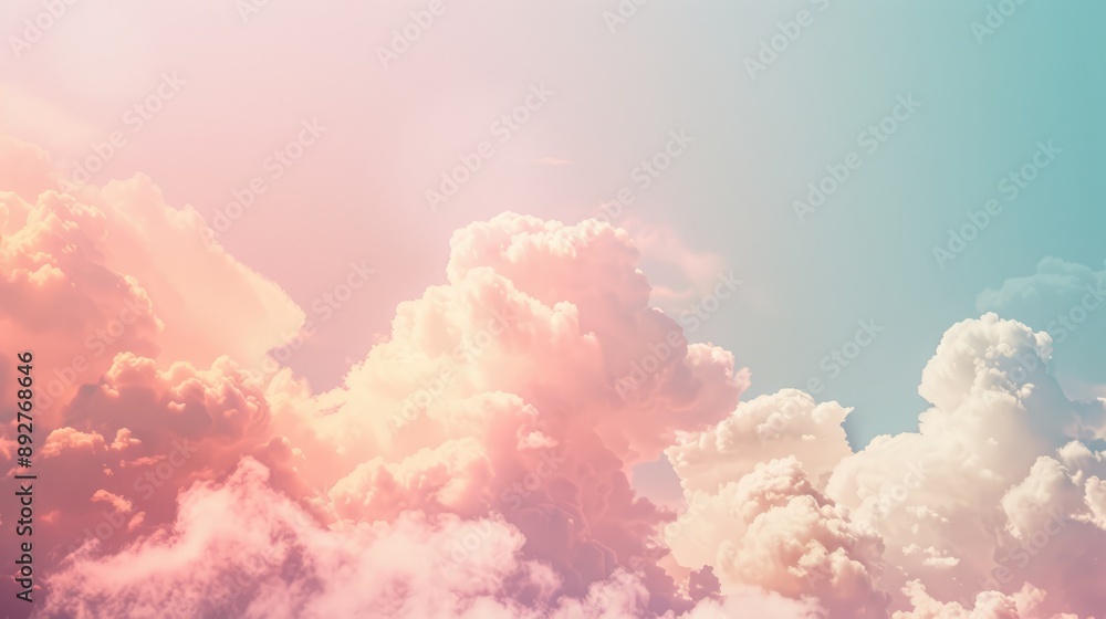 Pink and beige clouds blur into the sky Pink and beige clouds blur into the sky