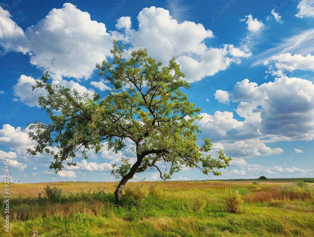 Ukrainian Beauty: A Wild Pear Tree's Magnificent Presence in the Landscape Ukrainian Beauty: A Wild Pear Tree's Magnificent Presence in the Landscape