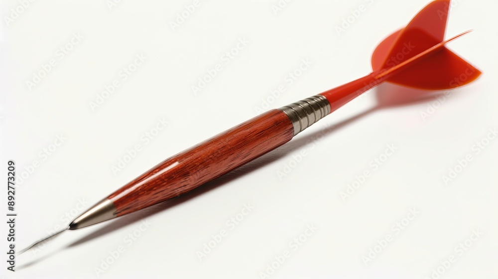 Single dart isolated against a white background in a landscape orientation Single dart isolated against a white background in a landscape orientation