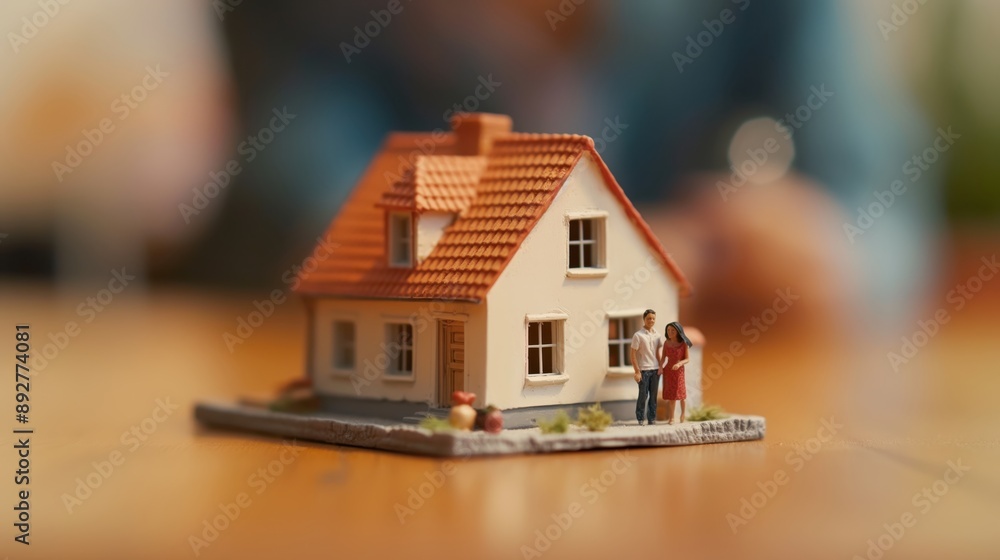 Miniature House Model with People in Background created by ai Miniature House Model with People in Background created by ai
