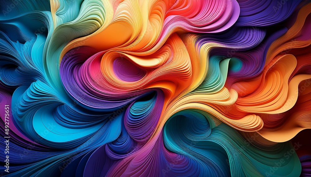 a 3D wallpaper with swirling abstract shapes a 3D wallpaper with swirling abstract shapes