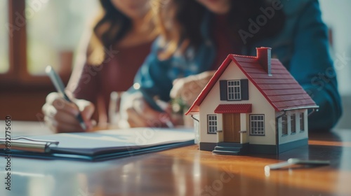 Miniature House Model with People in Background created by ai