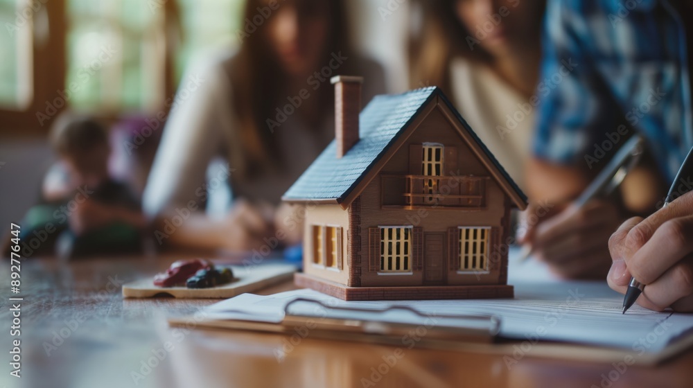 Miniature House Model with People in Background created by ai Miniature House Model with People in Background created by ai