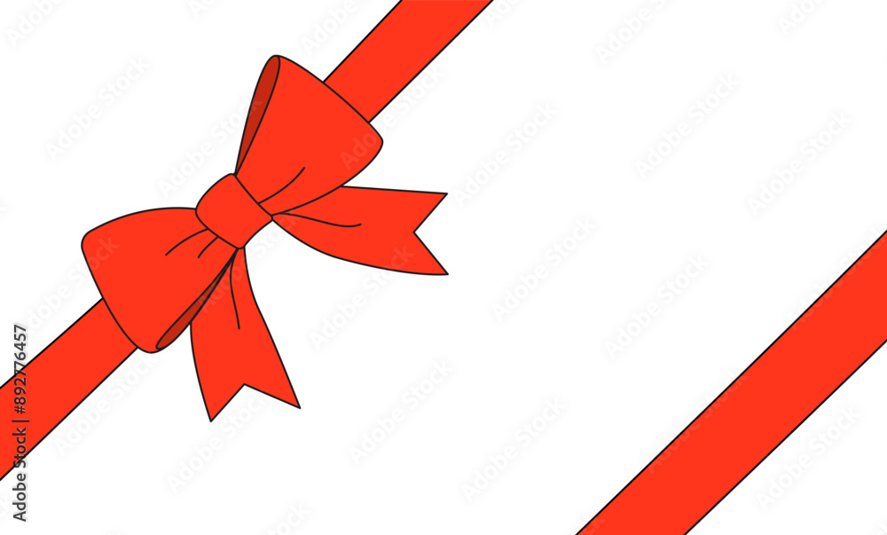Red simple flat decorative holiday ribbon bows for gift cards on a transparent background in doodle style. Element for gift wrapping, birthday, Christmas, New Year, Valentine's. Isolated vector EPS10 Red simple flat decorative holiday ribbon bows for gift cards on a transparent background in doodle style. Element for gift wrapping, birthday, Christmas, New Year, Valentine's. Isolated vector EPS10