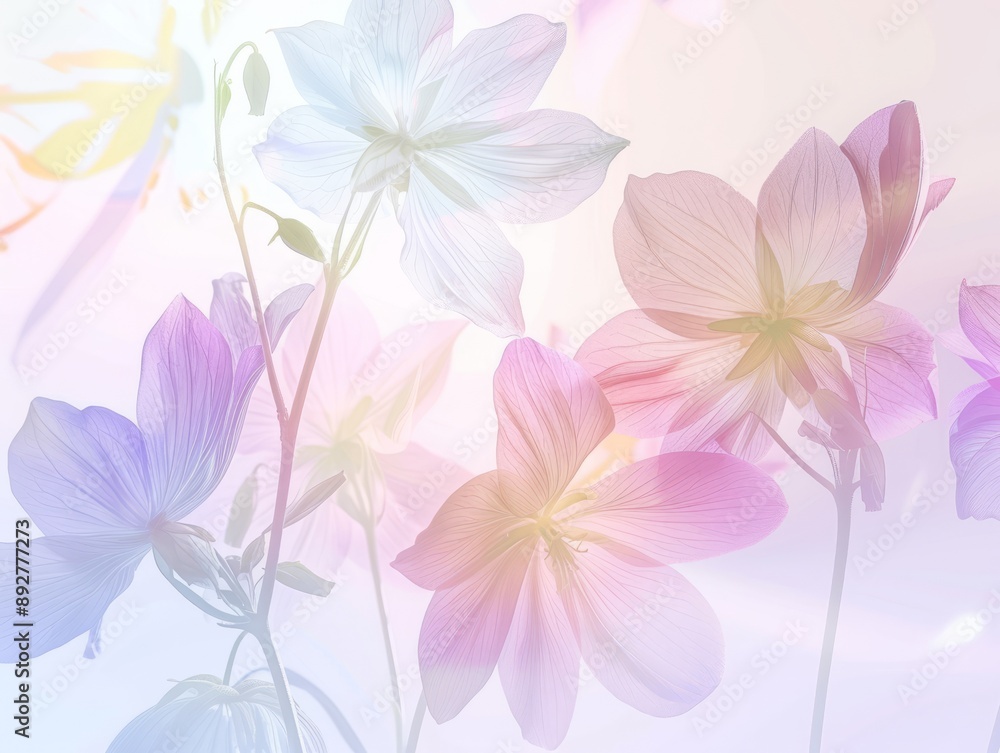 Obraz premium Pastel Paradise: A Delicate Spring Floral Banner