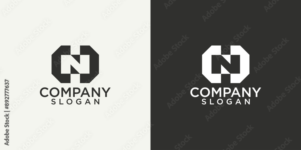 Fototapeta premium collection of initials letter N abstract monogram logo design vector